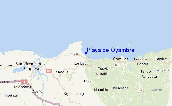 carte de localisation de Playa de Oyambre