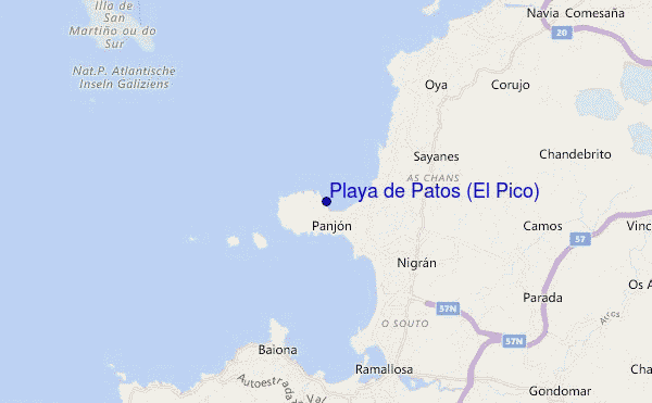carte de localisation de Playa de Patos (El Pico)