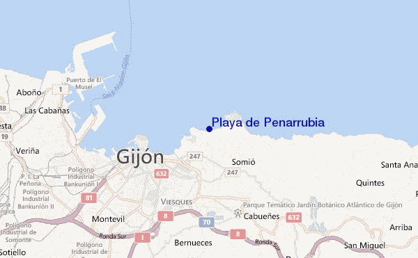 carte de localisation de Playa de Penarrubia