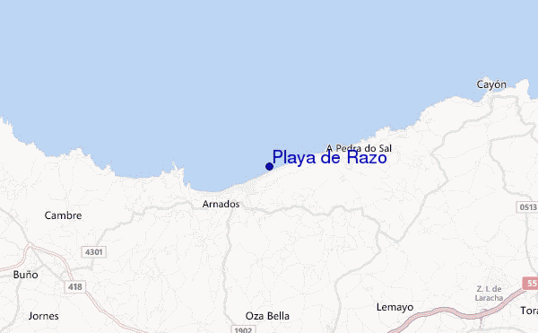 carte de localisation de Playa de Razo