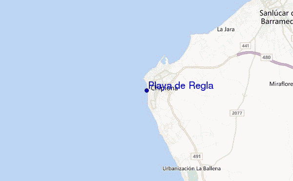 carte de localisation de Playa de Regla