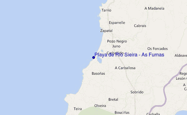 carte de localisation de Playa de Rio Sieira / As Furnas