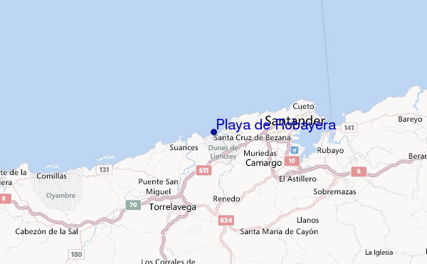 Playa de Robayera Location Map