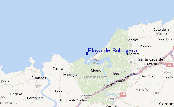 carte de localisation de Playa de Robayera