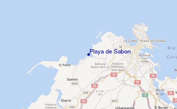 carte de localisation de Playa de Sabon