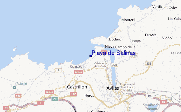 carte de localisation de Playa de Salinas