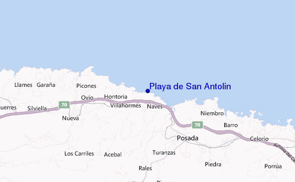 carte de localisation de Playa de San Antolin