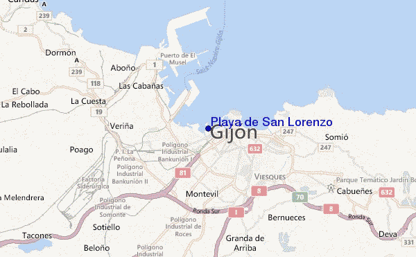 carte de localisation de Playa de San Lorenzo