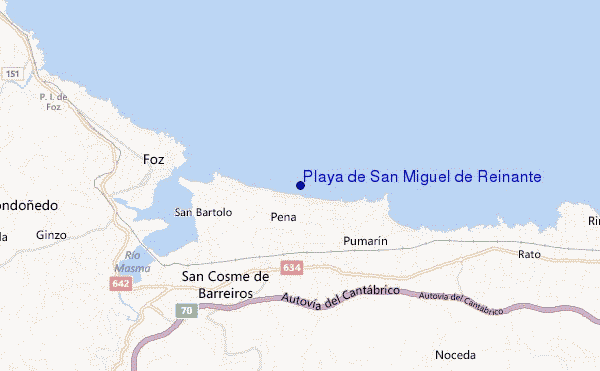 carte de localisation de Playa de San Miguel de Reinante
