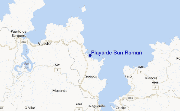 carte de localisation de Playa de San Roman