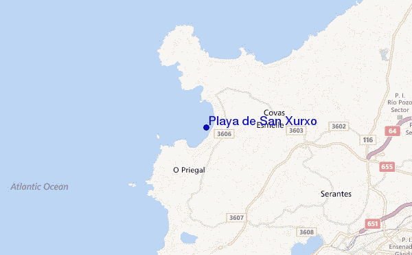 carte de localisation de Playa de San Xurxo