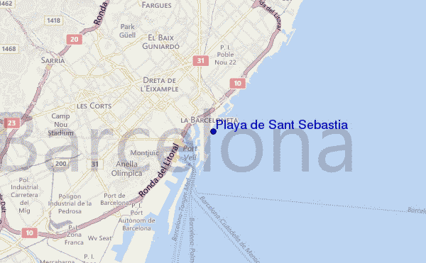 carte de localisation de Playa de Sant Sebastia
