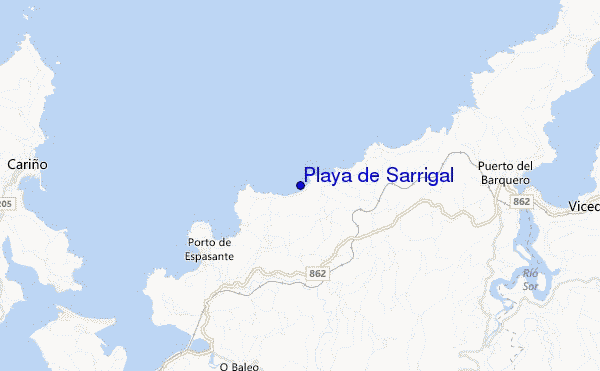 carte de localisation de Playa de Sarrigal
