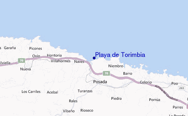 carte de localisation de Playa de Torimbia