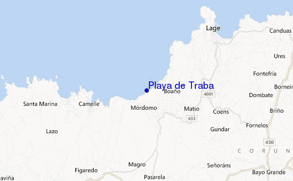 carte de localisation de Playa de Traba