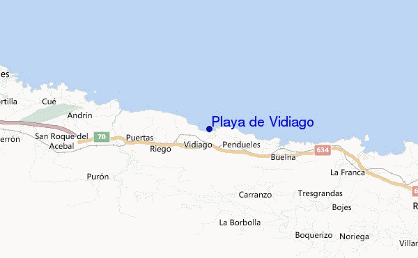 carte de localisation de Playa de Vidiago
