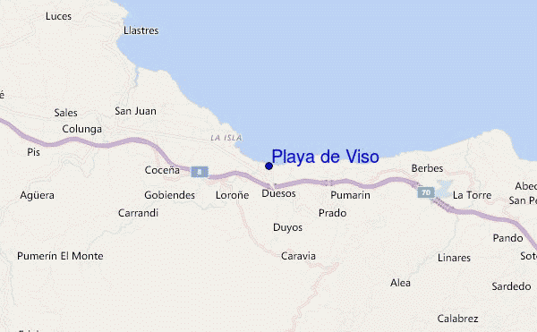 carte de localisation de Playa de Viso
