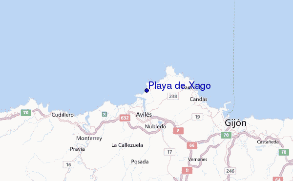 Playa de Xago Location Map