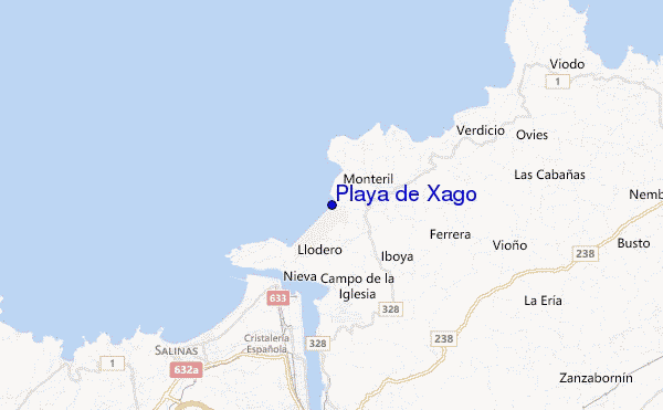 carte de localisation de Playa de Xago