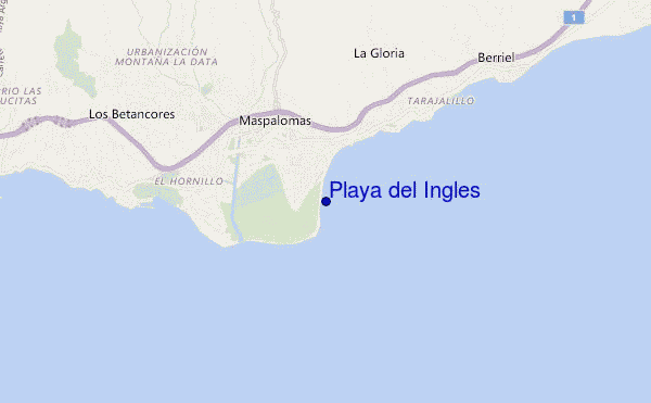 carte de localisation de Playa del Ingles