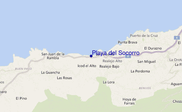carte de localisation de Playa del Socorro