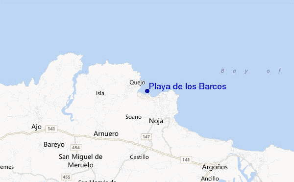 carte de localisation de Playa de los Barcos