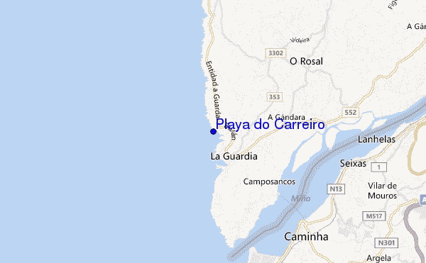 carte de localisation de Playa do Carreiro
