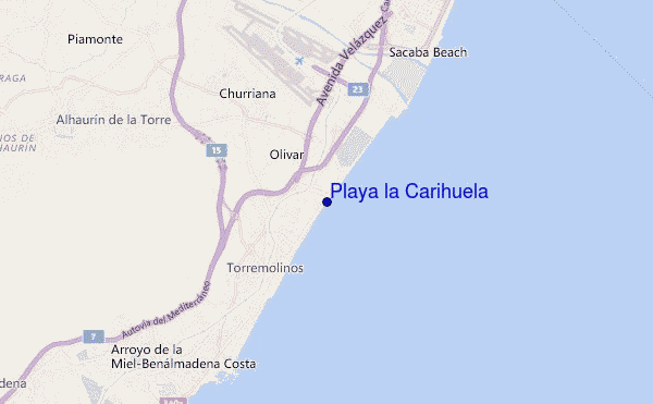 carte de localisation de Playa la Carihuela