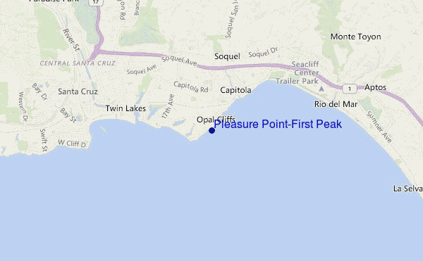 carte de localisation de Pleasure Point-First Peak