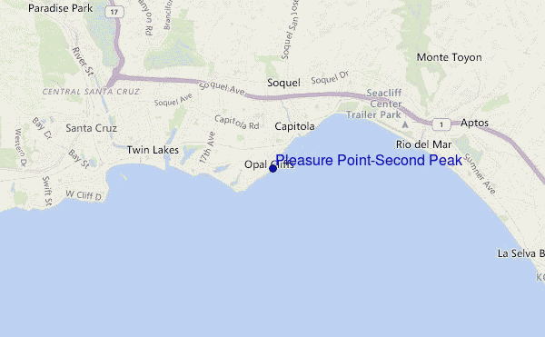 carte de localisation de Pleasure Point-Second Peak