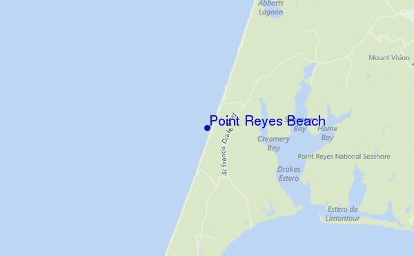 carte de localisation de Point Reyes Beach