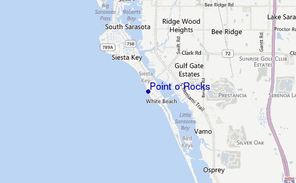 carte de localisation de Point o Rocks