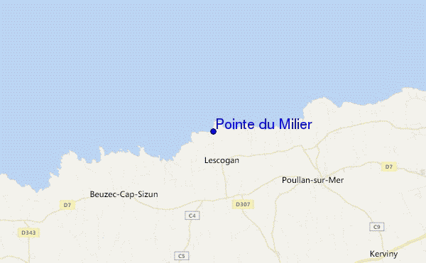 carte de localisation de Pointe du Milier