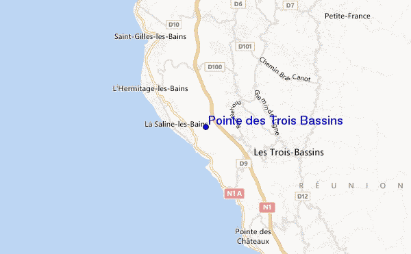 carte de localisation de Pointe des Trois Bassins