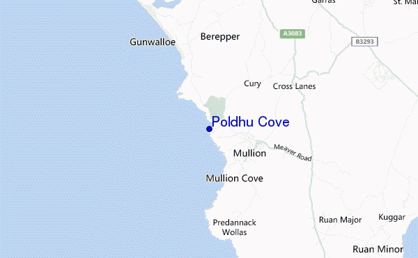 carte de localisation de Poldhu Cove