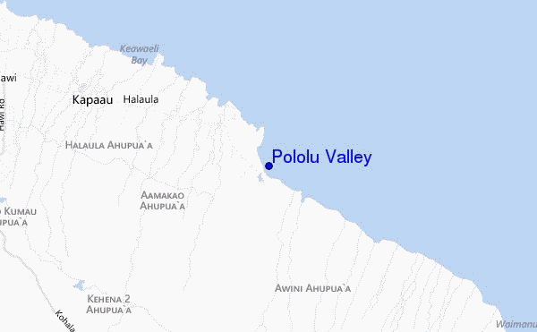 carte de localisation de Pololu Valley