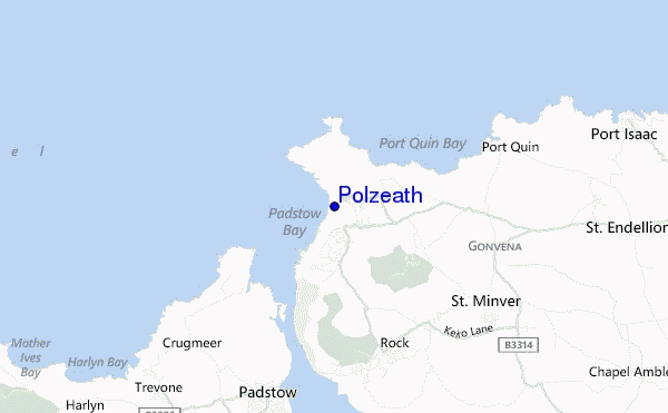 carte de localisation de Polzeath