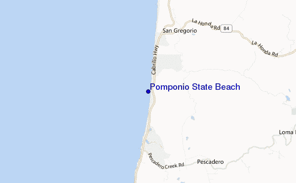 carte de localisation de Pomponio State Beach
