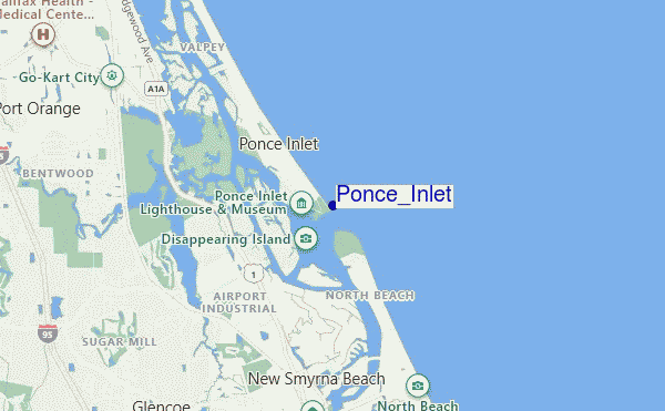carte de localisation de Ponce_Inlet