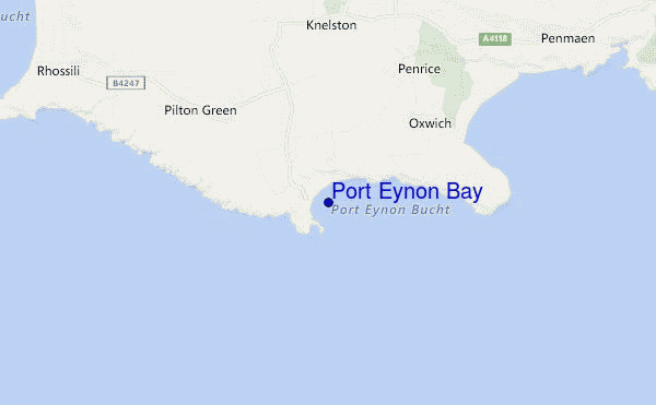 carte de localisation de Port Eynon Bay