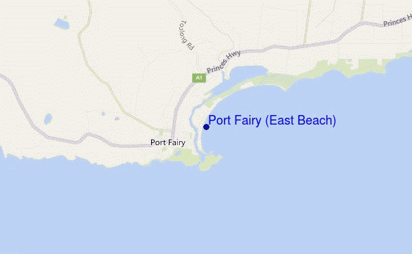 carte de localisation de Port Fairy (East Beach)