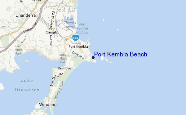 carte de localisation de Port Kembla Beach