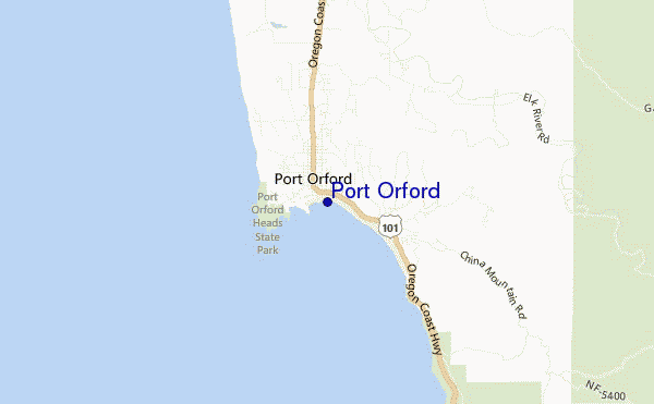 carte de localisation de Port Orford