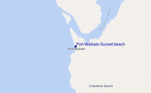 carte de localisation de Port Waikato-Sunset beach