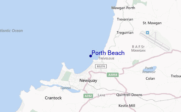 carte de localisation de Porth Beach
