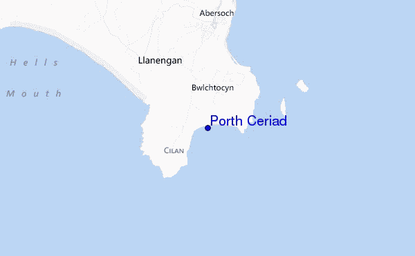 carte de localisation de Porth Ceriad