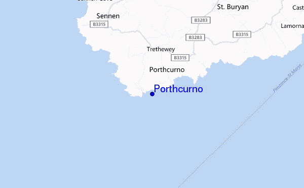 carte de localisation de Porthcurno