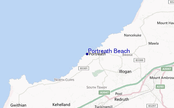carte de localisation de Portreath Beach