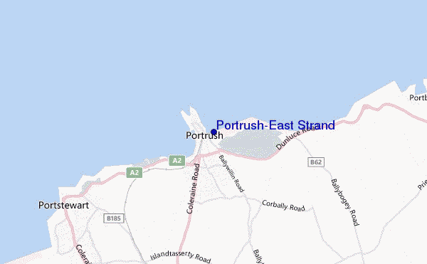 carte de localisation de Portrush-East Strand