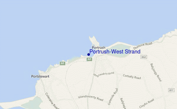 carte de localisation de Portrush-West Strand